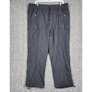 Avia Cargo Pants Mens XXL Black Soot Nylon Athletic Utility Toggles